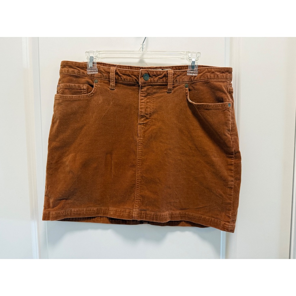 Patagonia Womens 14 Corduroy Mini Skirt Rust Orange Burnt Sienna 5 Pocket Casual